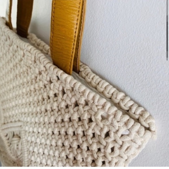 NEW Boho Chic Macrame Woven Shoulder Fringe Shopper Tote Bag - Picture 6 of 16